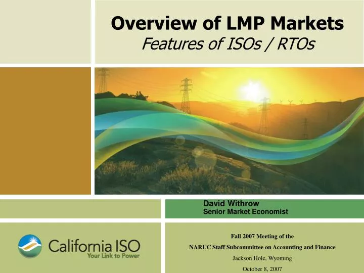 overview of lmp markets features of isos rtos