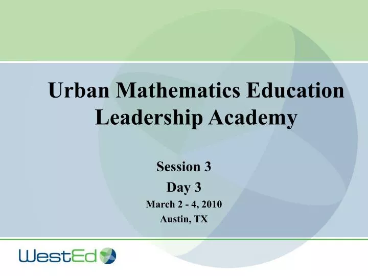 urban mathematics education leadership academy