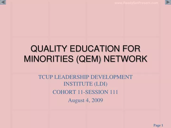 quality education for minorities qem network