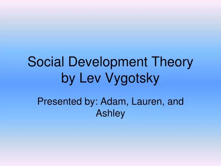 social development theory by lev vygotsky