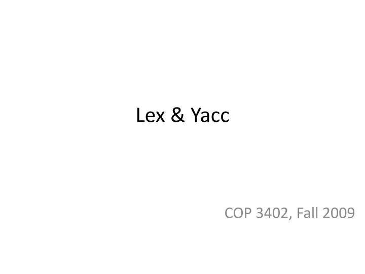 lex yacc