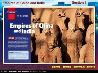 Preview Starting Points Map: China and India Main Idea / Reading Focus The Qin Dynasty