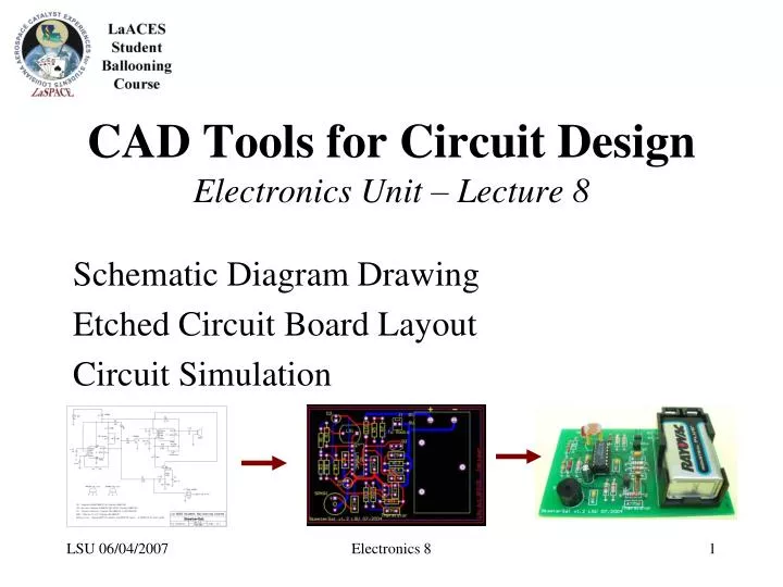 cad tools for circuit design electronics unit lecture 8