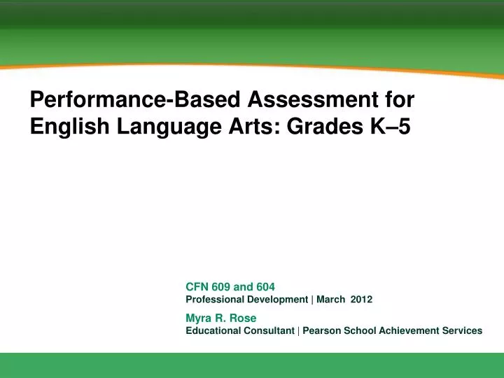 performance based assessment for english language arts grades k 5