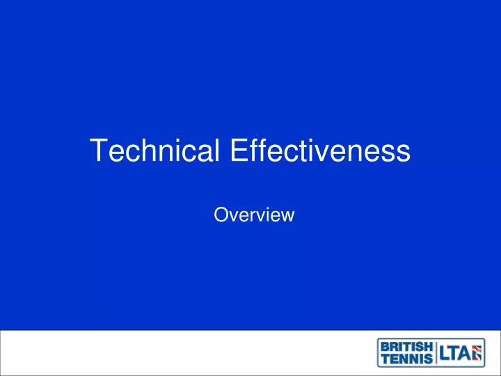 technical effectiveness