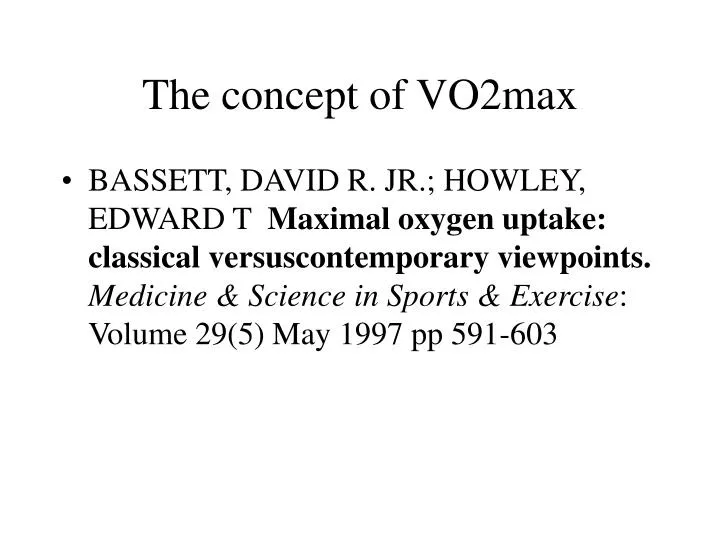 the concept of vo2max