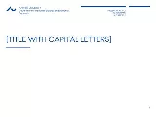 title with capital letters