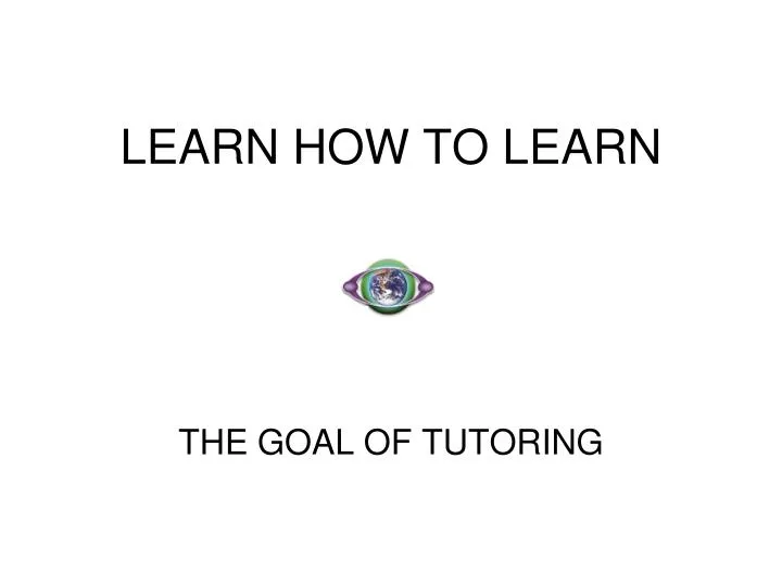 learn how to learn