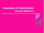 Channels of Distribution Channel Members