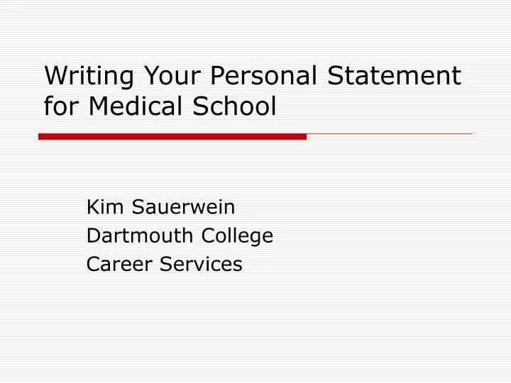 writing your personal statement for medical school