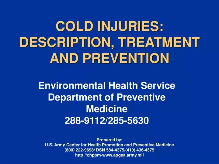 cold injuries description treatment and prevention