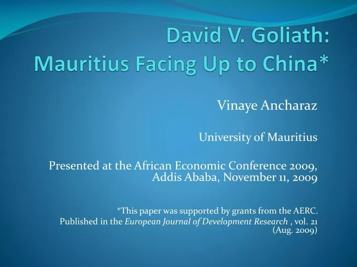 david v goliath mauritius facing up to china