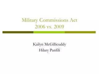 military commissions act 2006 vs 2009