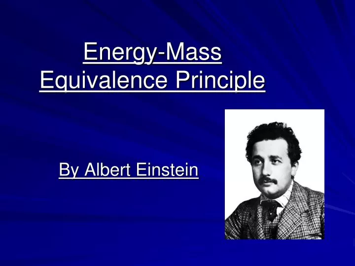 energy mass equivalence principle