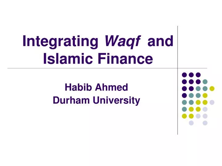 integrating waqf and islamic finance