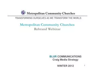Metropolitan Community Churches Rebrand Webinar