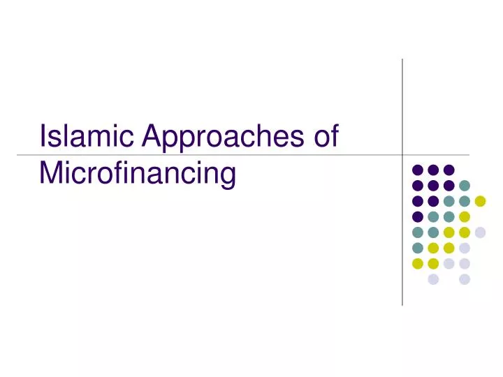 islamic approaches of microfinancing