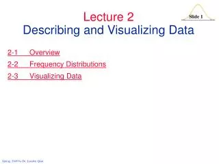 Lecture 2 Describing and Visualizing Data