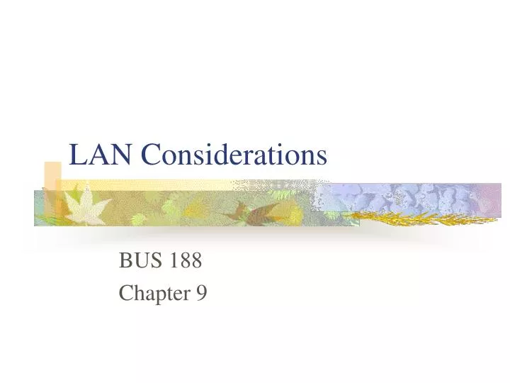 lan considerations