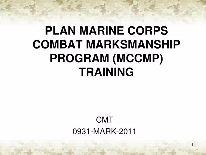 plan marine corps combat marksmanship program mccmp training