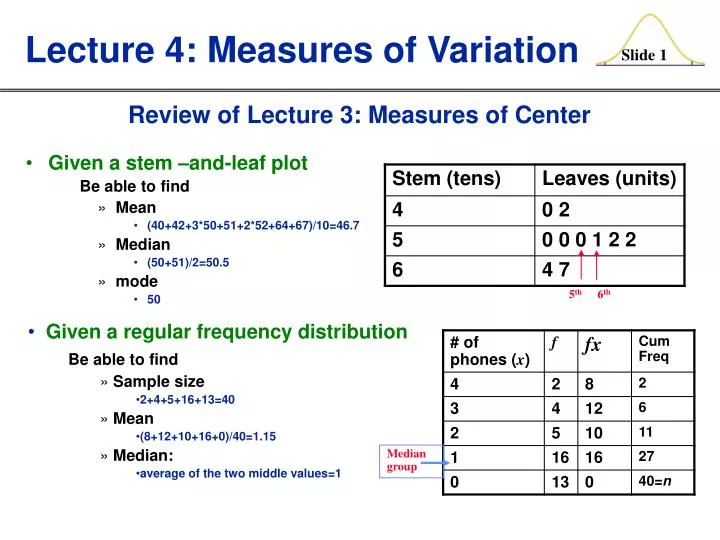 lecture 4 measures of variation