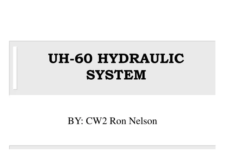 uh 60 hydraulic system