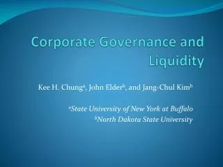 Corporate Governance and Liquidity