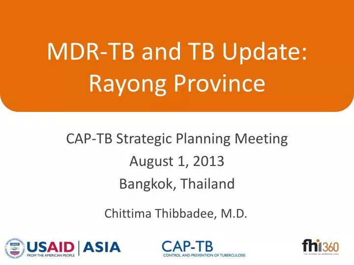 mdr tb and tb update rayong province