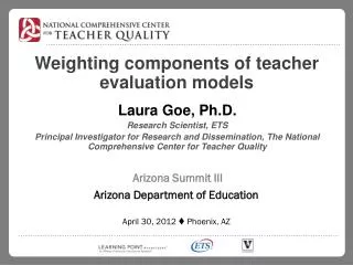 Weighting components of teacher evaluation models