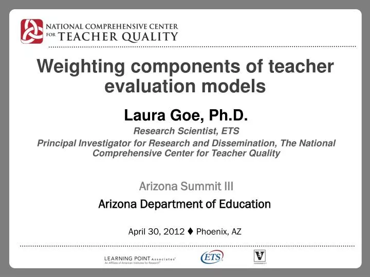 weighting components of teacher evaluation models