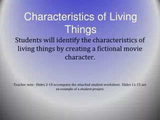 Characteristics of Living Things