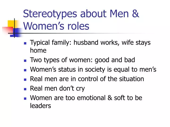 stereotypes about men women s roles