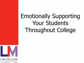 Emotionally Supporting Your Students Throughout College