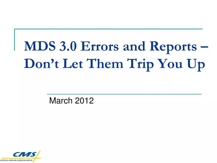 mds 3 0 errors and reports don t let them trip you up