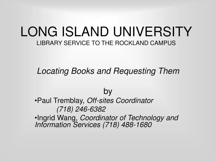 long island university library service to the rockland campus