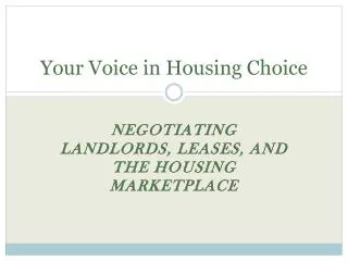 Your Voice in Housing Choice