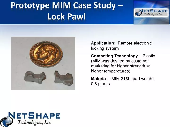 prototype mim case study lock pawl