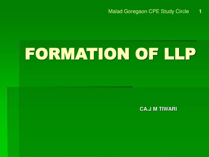 formation of llp