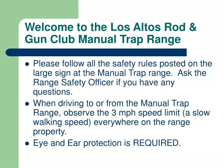 welcome to the los altos rod gun club manual trap range