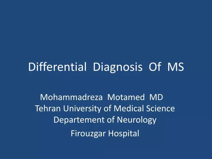 differential diagnosis of ms