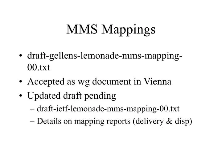 mms mappings