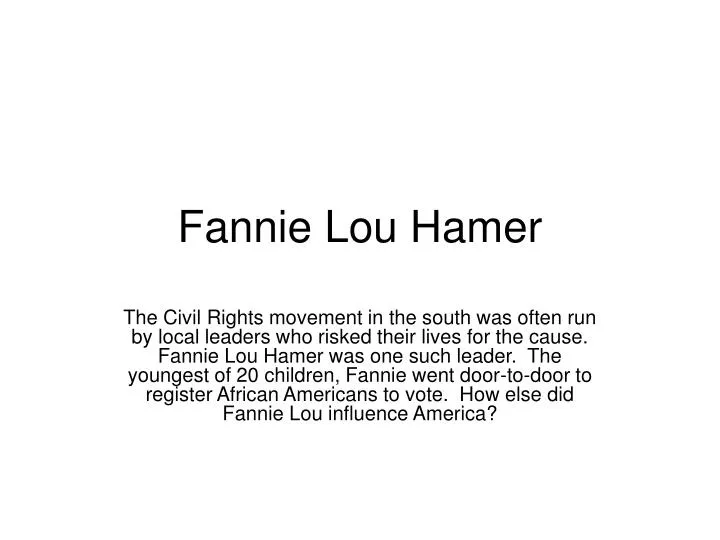 fannie lou hamer