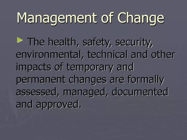 management of change