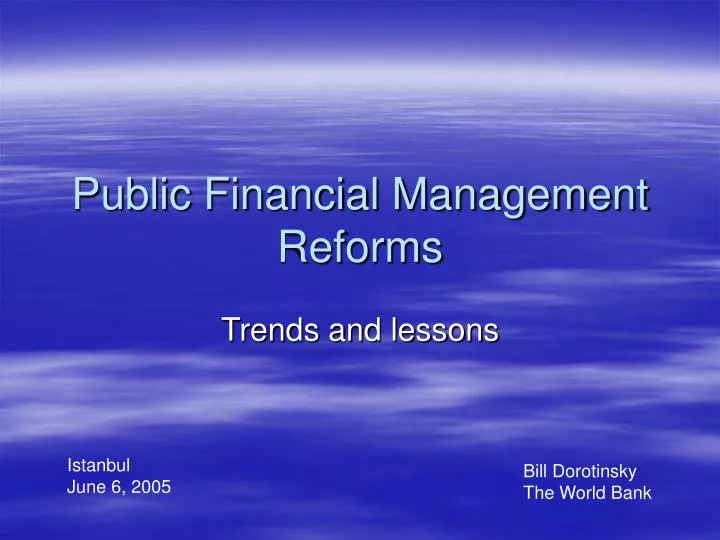 public financial management reforms