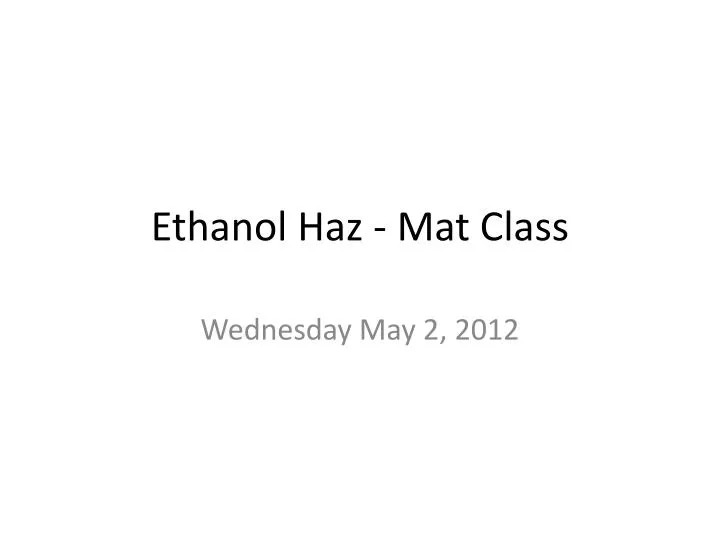 ethanol haz mat class