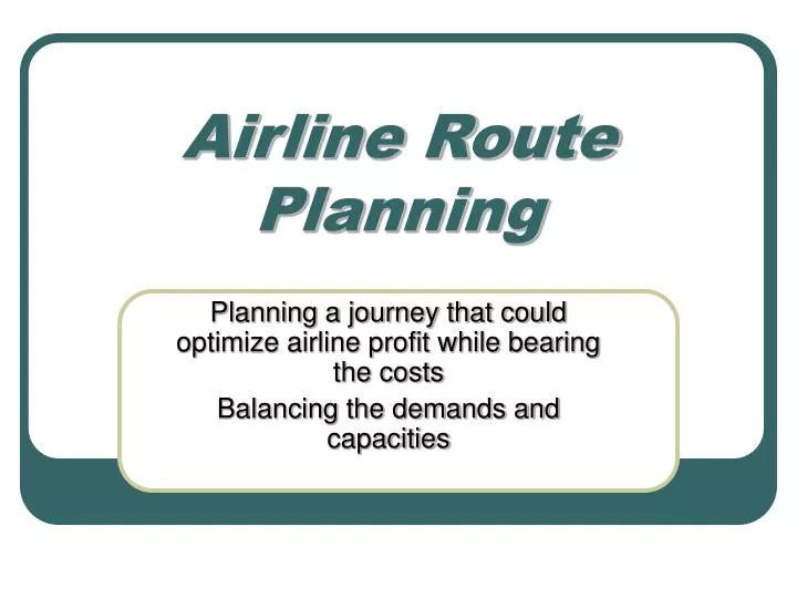 airline route planning