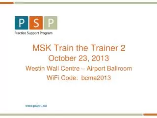 MSK Train the Trainer 2