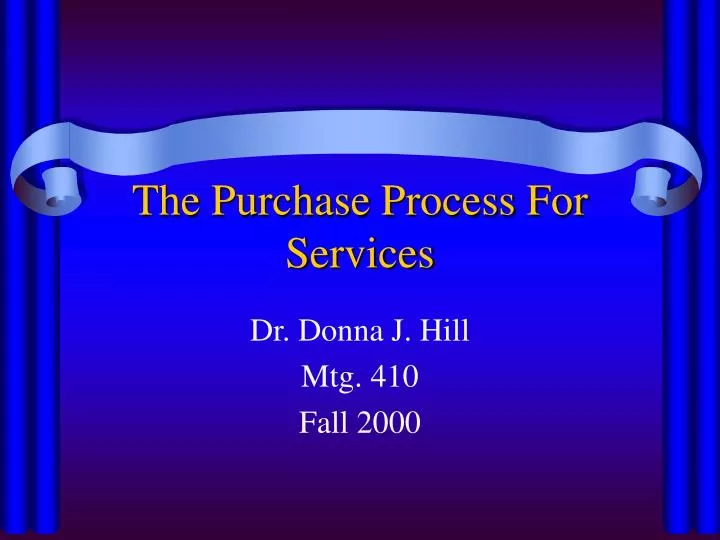 the purchase process for services