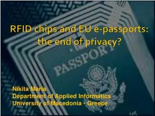 RFID chips and EU e-passports: the end of privacy?
