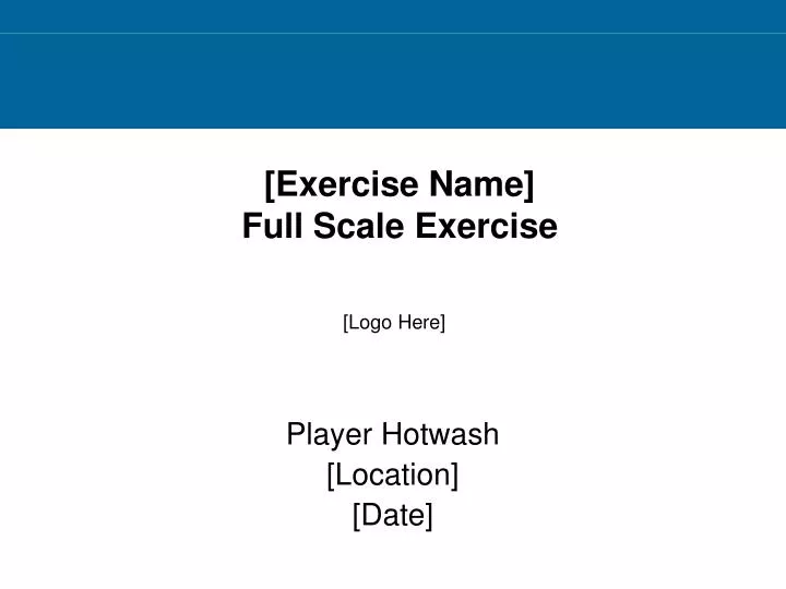 exercise name full scale exercise